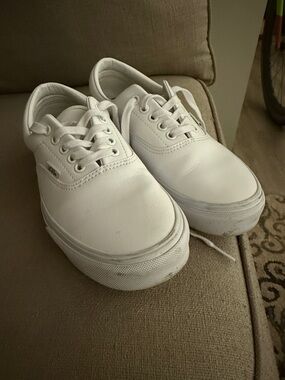 White Leather Vans